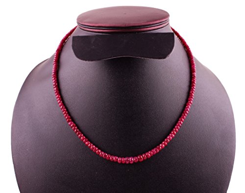 Neerupam Collection Natural Rubi Rojo Collar de Perlas de Piedras Preciosas para Mujeres y niñas