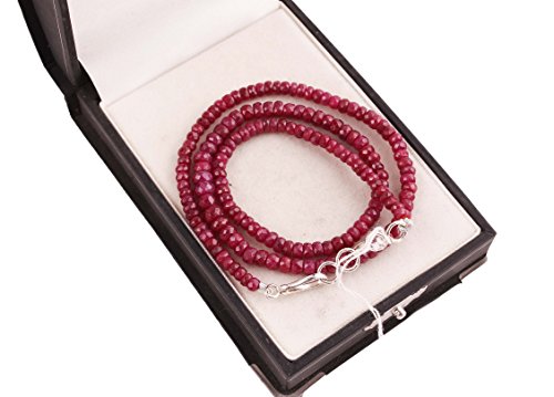 Neerupam Collection Natural Rubi Rojo Collar de Perlas de Piedras Preciosas para Mujeres y niñas