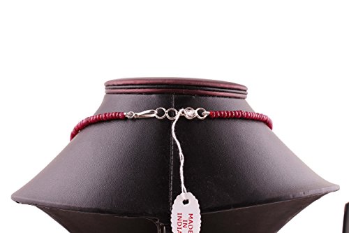 Neerupam Collection Natural Rubi Rojo Collar de Perlas de Piedras Preciosas para Mujeres y niñas