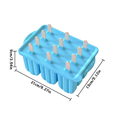 N/I Molde para Helado, Máquina para Hacer Paletas De Hielo, Moldes para Paletas De Hielo De Silicona Moldes para Paletas De Hielo con Tapa Y 50 Barras De Madera Máquinas para Hacer Paletas De Hielo