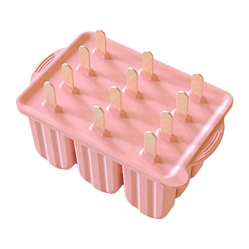 N/I Molde para Helado, Máquina para Hacer Paletas De Hielo, Moldes para Paletas De Hielo De Silicona Moldes para Paletas De Hielo con Tapa Y 50 Barras De Madera Máquinas para Hacer Paletas De Hielo