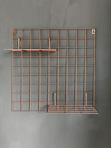 NIKKY HOME Panel de Ins de Rejilla de Pared de Hierro para Pantalla Colgante de Fotos y Organizador de decoración de Pared de Bricolaje, Tablero de Notas 44.7X0.6X44.7cm