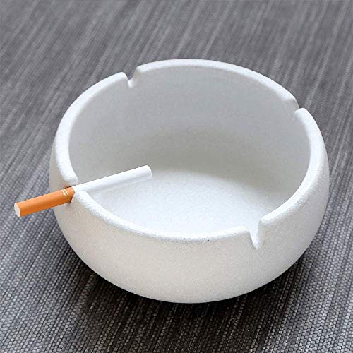 NMDD Cenicero de Porcelana Multicolor, cenicero de cerámica, vajilla Decorativa de Porcelana, decoración del hogar (Color: Blanco)