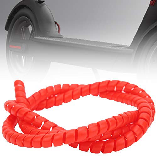nologo Cubierta del Protector del Cable del Tubo Espiral de la línea de Freno para el Scooter eléctrico Xiaomi M365(Rojo)