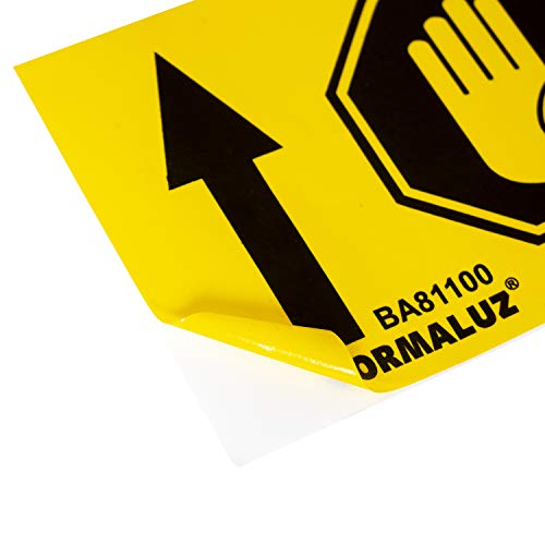Normaluz BA81100 - Señal Adhesiva Suelo Espere su Turno 70x10 cm, Vinilo adhesivo, Amarillo