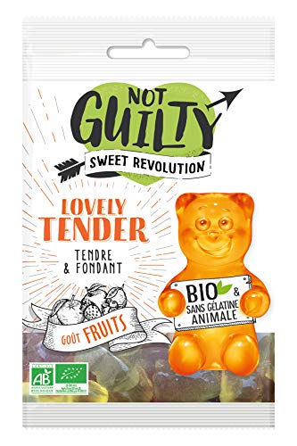 Not Guilty Gominolas Osito Quiereme Mucho Ecológicas - Mezcla De Frutas: Limón, Naranja, Fresa, Manzana Y Grosella Negra - Vegetariano, Vegano - Bolsita 50 G