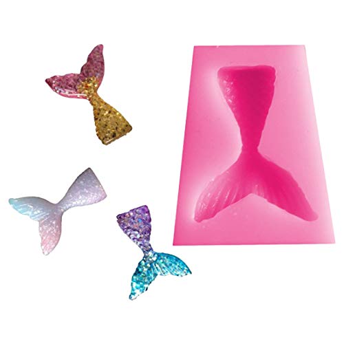 Noyokere Agradable Cola de Sirena Molde de Silicona Fondant Magdalena decoración de Pasteles Herramientas para Hornear Jabón Hecho a Mano Molde de Pescado Tenedor Cola