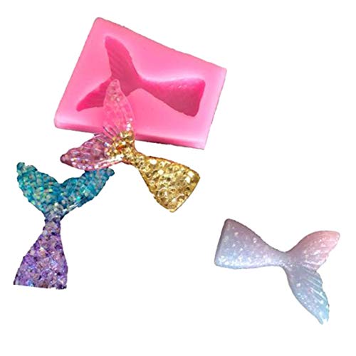 Noyokere Agradable Cola de Sirena Molde de Silicona Fondant Magdalena decoración de Pasteles Herramientas para Hornear Jabón Hecho a Mano Molde de Pescado Tenedor Cola