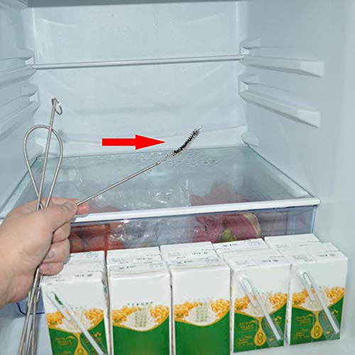 N/T - Cepillo de limpieza flexible para frigoríficos, limpiador de frigorífico, cepillo para el tubo de desagüe de la cocina