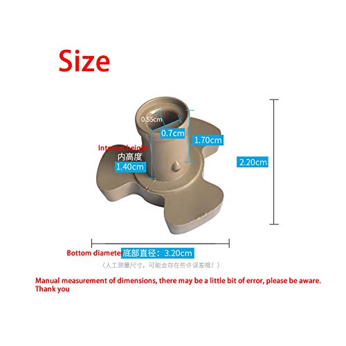 Núcleo giratorio de microondas para rotor, accesorios internos para horno microondas, soporte tipo Y, material PP, apto para una variedad de marcas de repuesto de microondas Accesorios 2 piezas