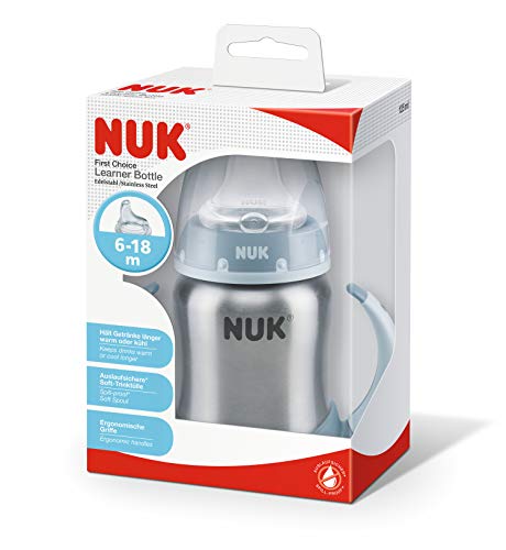 NUK 10255254, Taza de Acero 6-18 Meses, Colores surtidos