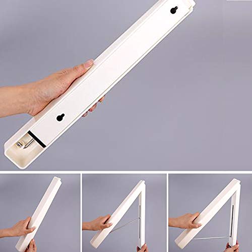 Nuluxi Abatible Percha Ropa Organizador Colgador de Ropa Abatible para Tendedero Perchero de Pared Plegable Abatible Aluminio Espacios Pequeños,Cuartos de Baño o Terraza (Beige,1Piezas)