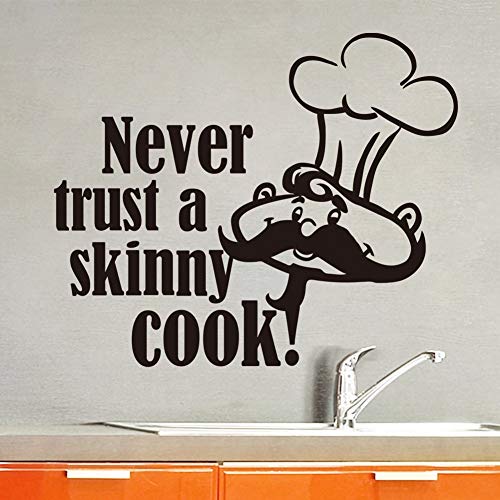 Nunca confíes en un pequeño chef inglés famoso refrán etiqueta de la pared impermeable extraíble decoración de la pared del hogar A9 57x47cm
