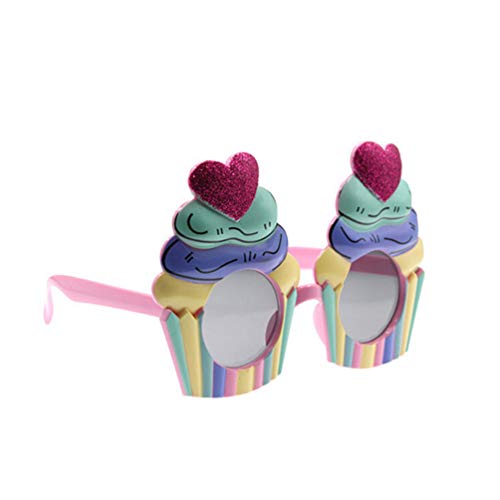 NUOBESTY Gafas de Fiesta de La Novedad Pastel de Helado Gafas de Sol Accesorios de Fiesta Máscara de Ojos Suministros de Decoración de Fiesta de Playa Fiesta de Niños