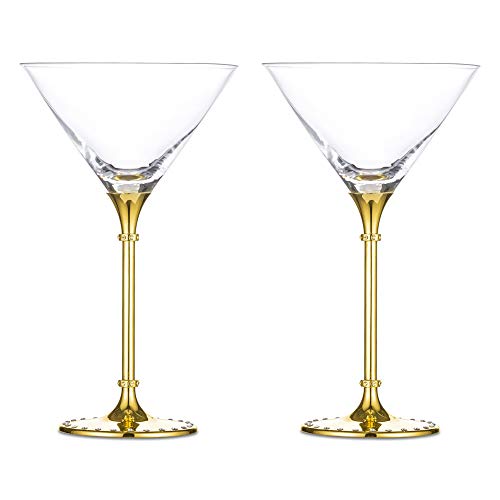 Nuptio Exquisitas Copas de Cóctel Martini Margarita Juego de 2 - Policarbonato, 7.8 Onzas, Copas de Vino para Cóctel Martini Margarita, Copas de Cóctel Martini para Centros de Mesa Fiestas Bar