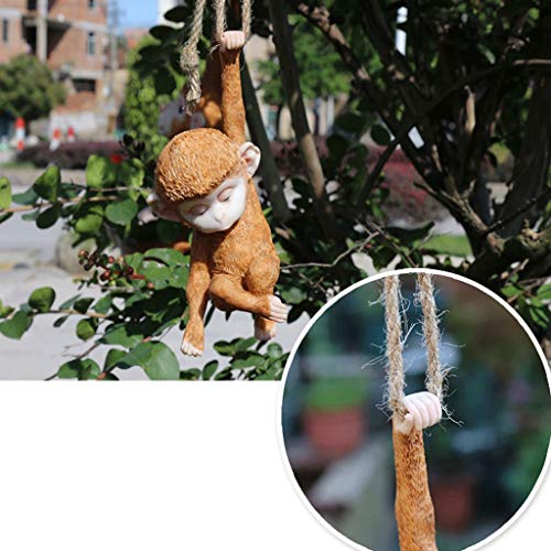 NYKK Ornamento de Escritorio La decoración del jardín al Aire Libre jardín pequeña Yarda Decoración de la Flor Decoración Stand Pequeño Mono Resina Creativa decoración artesanías decoración