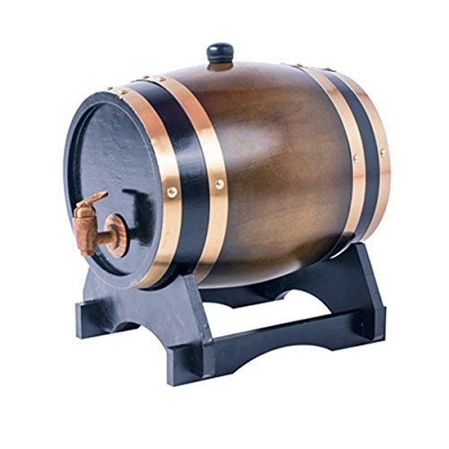 Oak Aging Barrices Dispensador de barril de whisky de 1,5 L para el hogar, cubo de vino y whisky, barril para vino, licor, cerveza y licor marrón (con chips de roble horneado)