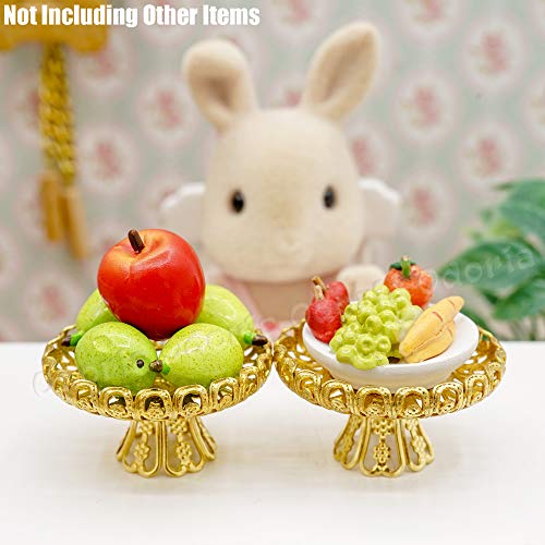 Odoria 1/12 Miniatura 2PZ Soporte para Magdalenas Bandeja para Fruta Cocina Accesorio para Casa de Muñecas