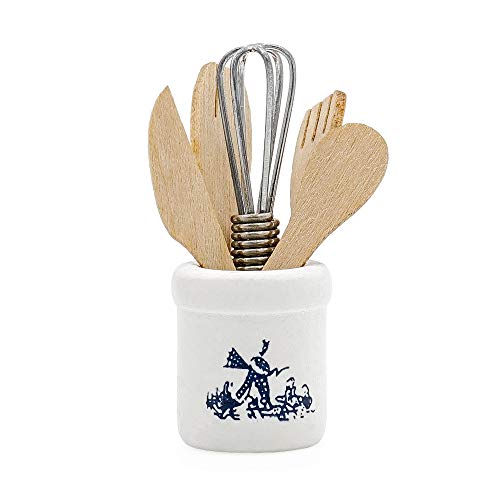Odoria 1/12 Miniatura Utensilios de Cocina y Batidora de Huevos con Utensil Jar Cocina Accesorio para Casa de Muñecas