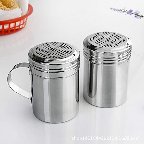 Ogquaton Tanque de condimento de Acero Inoxidable Tarro de Especias con Mango y Tapa de Acero Inoxidable Dispensador de Calidad de Restaurante
