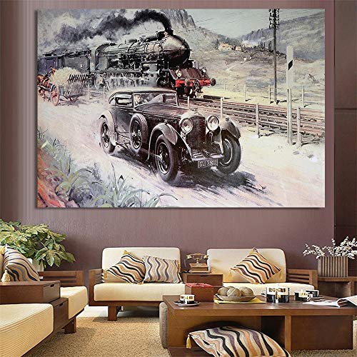 oioiu Londres revolución Industrial vehículo Tren Cartel Retro Arte de la Pared decoración Retro tráfico Lienzo Pintura al óleo Sala de Estar Dormitorio Pasillo decoración sin Marco