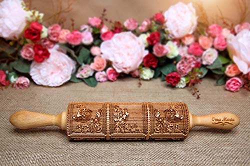 OmaMarta Springerle tallado rodillo de primavera flores en relieve rodillo de masa alemán springerle keks Navidad springerle galletas regalo de boda Marca