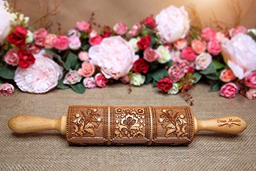 OmaMarta Springerle tallado rodillo de primavera flores en relieve rodillo de masa alemán springerle keks Navidad springerle galletas regalo de boda Marca