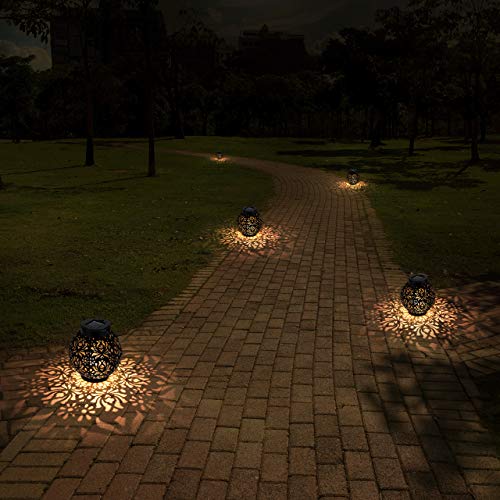 OOWOLF Lámpara de Jardín Linterna Solar Exterior, Iluminación Decorativa Solar LED 500 mAh IP44 Impermeable, Farol Solar Exterior Jardin para Mesa, Fiesta, Parque, Boda, Senderos, Patio