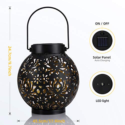 OOWOLF Lámpara de Jardín Linterna Solar Exterior, Iluminación Decorativa Solar LED 500 mAh IP44 Impermeable, Farol Solar Exterior Jardin para Mesa, Fiesta, Parque, Boda, Senderos, Patio
