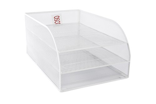 Osco – Papelera ártico blanco wiremesh 3 Tier Bandeja para cartas (montado)