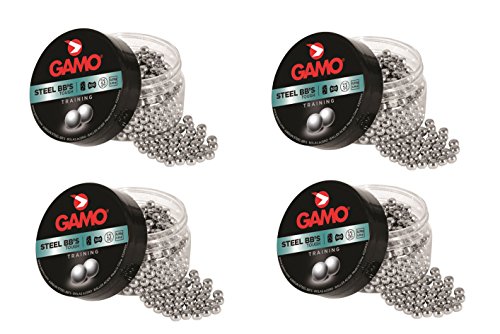 Outletdelocio. 4 latas de 500 perdigones Gamo. Bolas BB'S acero, 4,5mm. Modelo 320634.