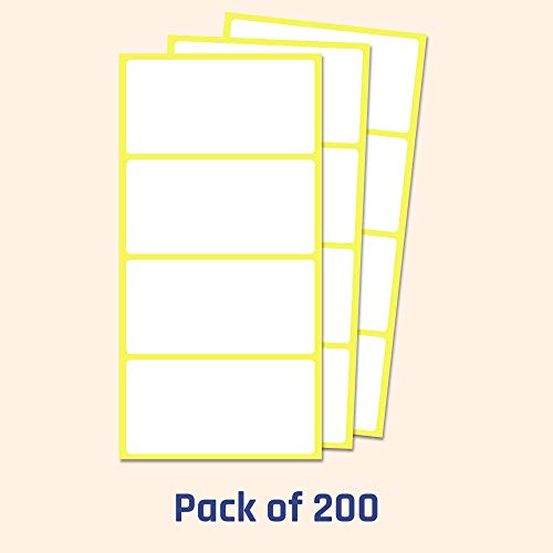 Pack de 200, 100 x 50 mm - Etiquetas Adhesivas Blancas Pegatinas