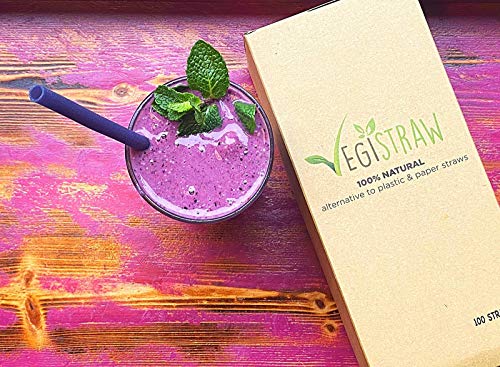 Paja de arroz 100% natural y biodegradable, 100 unidades, ecológica, vegana y vegetariana