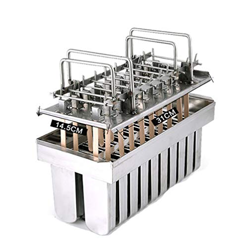 Palillo Del Helado De Los Moldes De Acero Inoxidable 20Pcs Con El Tenedor Bajo Del Estante, Fabricante De Moldes De Paletas Con Dos Manijas Semiautomáticas Con Diseño De Tapa,RoundSquare