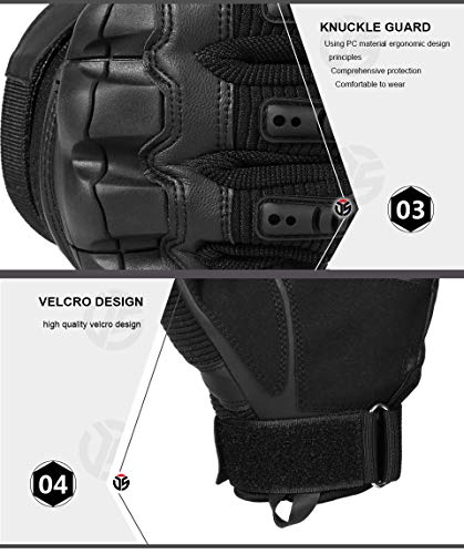Pantalla táctil Goma nudillo Duro Guantes de Dedo Completo Bicicleta PU Cuero Guantes Hombres -a143-b15