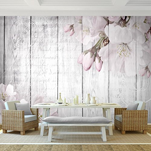 Papel Pintado Fotográfico Flores Sakura 352 x 250 cm Tipo Fleece no-trenzado Salón Dormitorio Despacho Pasillo Decoración murales decoración de paredes moderna - 100% FABRICADO EN ALEMANIA - 9118011b