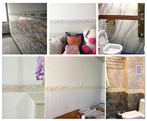 Papel pintado impermeable para pared con patrón 3D extraíble, autoadhesivo para cocina, baño, pared, adhesivo, Banggo, 10,6 x 500 cm, gris