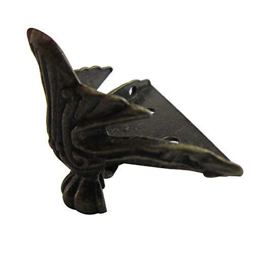 Paquete de 8 esquinas de bronce de aleación de zinc antigua esquina decorativa de muebles para estantes de caja de madera patas de tabla 40 * 30 mm con tornillos