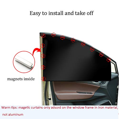 Parasol Lateral Coche - ZATOOTO Cortinillas para Coche (4 Piezas), Magnético, Proporciona Protección UV, Protege a su Bebé y Mascotas