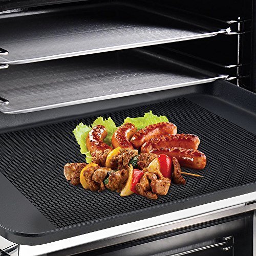 Parrillas Barbacoa HTINAC, Grill de Malla 42 * 36 cm Resistente al Calor Parrilla Reutilizable Adecuado para Hornear Carne, Pescado, Verduras, Pan（2pcs）