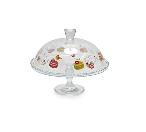 Pasabahce Cherie Bandeja con Campana de Cristal Transparente con Animales