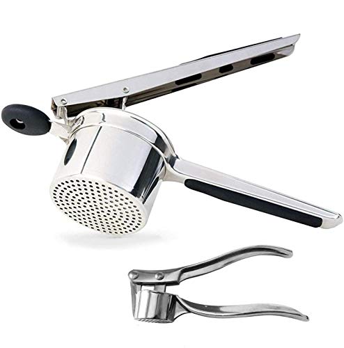 Patata Ricer and Masher,prensa de frutas con mango de agarre suave 100% acero inoxidable