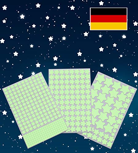 Pegatinas de estrellas luminosas fluorescentes que brillan en la oscuridad, –hermosas como arte mural o pegatinas de pared para niños y decoración de dormitorio