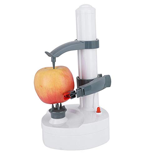 Peladora de patatas eléctrica, cortadora giratoria automática multifuncional de frutas y verduras Peladora eléctrica automática de frutas Peladora Máquina de herramientas de cocina Máquina(Blanco)