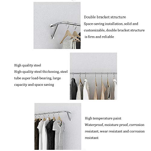 Perchero Para Ropa Industrial Montado en La Pared,Expositor de Ropa Para Armarios Comerciales O Residenciales ，Tendedero de Lavandería，Tienda de Venta al Por Menor de Ropa, Expositor, Balcón, Boutiq