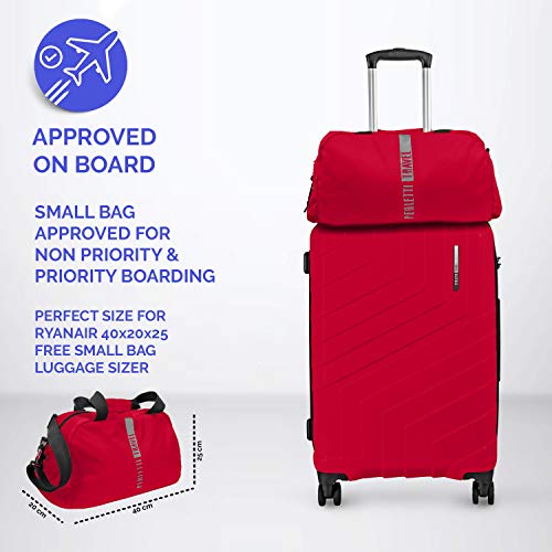 PERLETTI - Equipaje de Mano Hombre Mujer – Bolso Bandolera de Viaje Deporte Impermeable de Nylon - Zurrón Bolso de Hombro con Correa Regulable Ultraligero Suave - Ryanair EasyJet 40x20x25 cm (Rojo)
