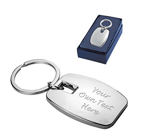 Personalizado lujo plata Ejecutivo llavero con caja de regalo – grabado