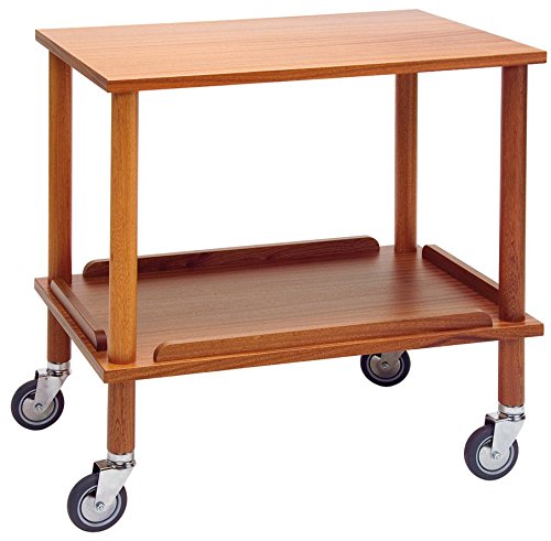 Piazza 448301 Carro Gueridon de madera de caoba, 2 estantes, 52 cm de largo, 78 cm de ancho, 80 cm de altura