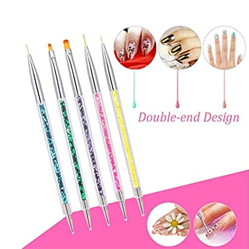 Pincel para arte de uñas Nail Art Arte Diseño Dotting Pen Cepillo uñas pinceles para decoración de uñas, Nail Art acrílico pintura UV GEL 3D Resplandecer Liner Nail Polish dibujo diseño cepillo