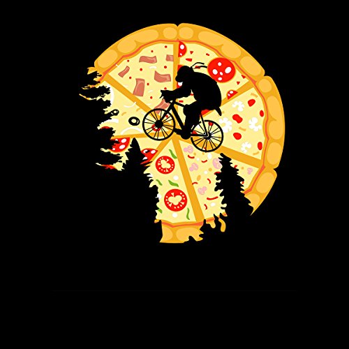 Pizza Luna Ciclista Mujer Camiseta Negro 3XL